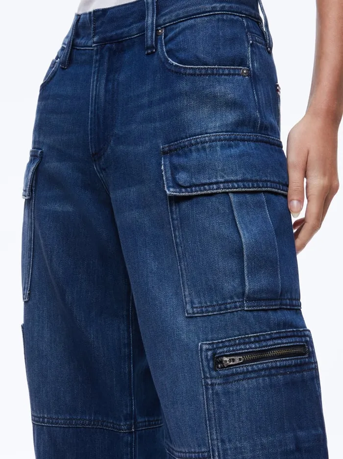Jeans Women Alice Olivia Cay Cargo Jean Love Train