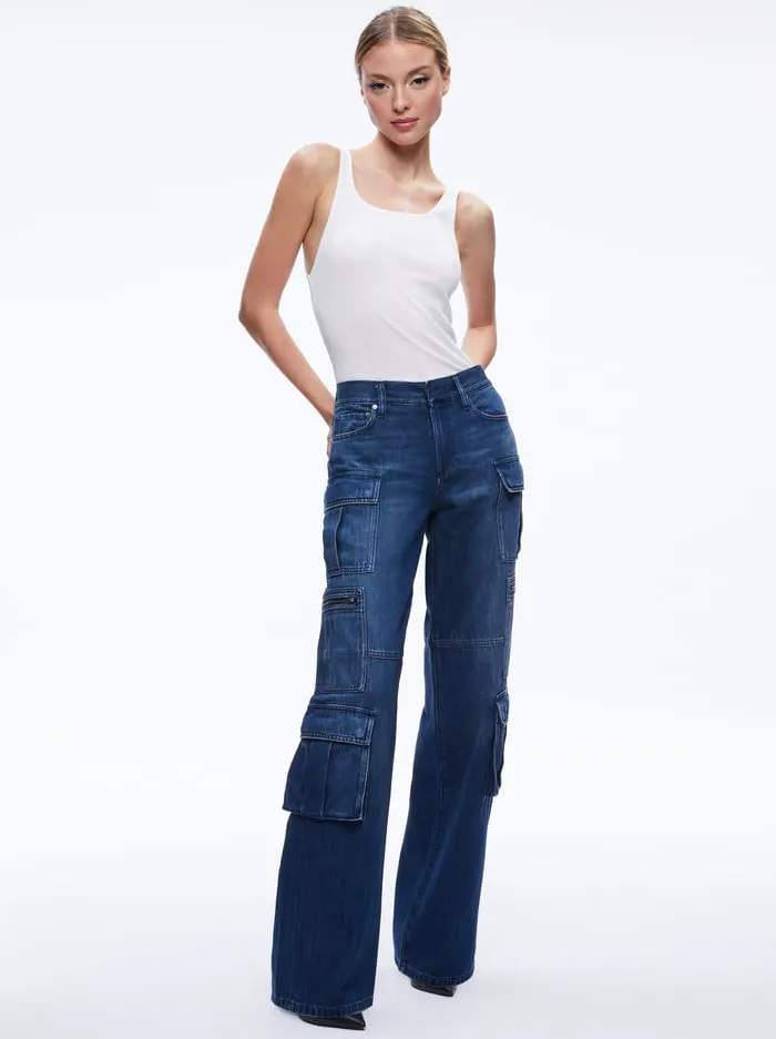 Jeans Women Alice Olivia Cay Cargo Jean Love Train