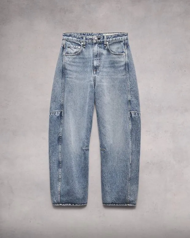 Jeans Women Rag and Bone Charlie Ankle BarrelLeg Jean Lightweight Rigid Denim Harmony