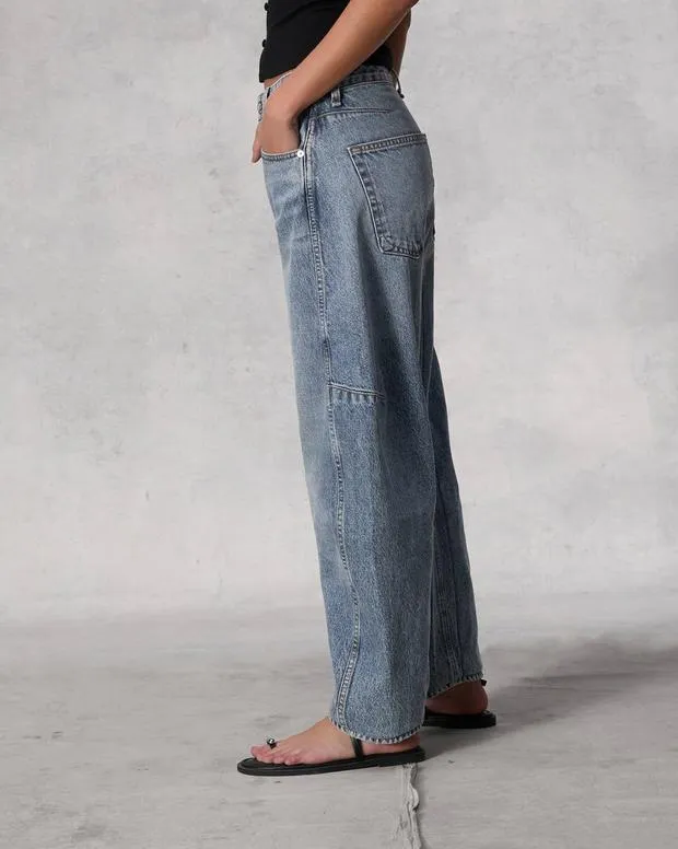 Jeans Women Rag and Bone Charlie Ankle BarrelLeg Jean Lightweight Rigid Denim Harmony