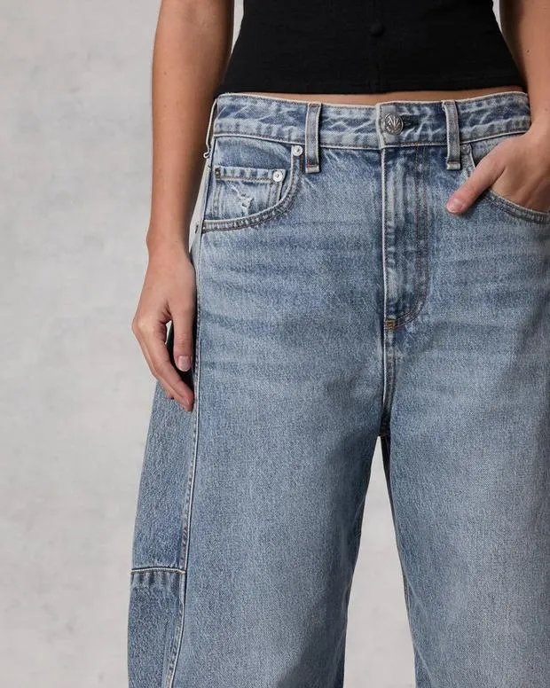 Jeans Women Rag and Bone Charlie Ankle BarrelLeg Jean Lightweight Rigid Denim Harmony