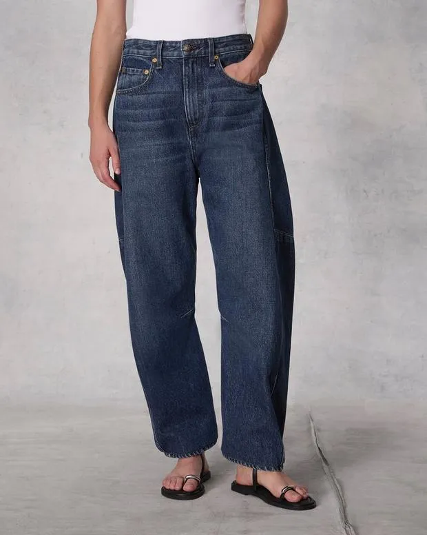 Jeans Women Rag and Bone Charlie Ankle BarrelLeg Jean Lightweight Rigid Denim Teo