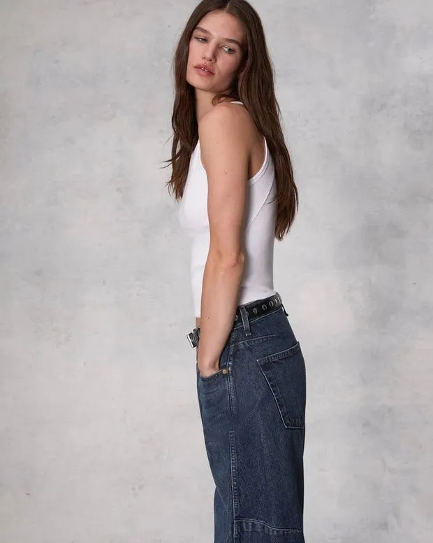Jeans Women Rag and Bone Charlie Ankle BarrelLeg Jean Lightweight Rigid Denim Teo