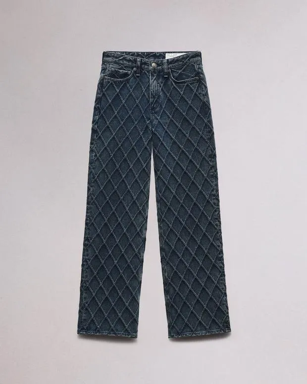 Jeans Women Rag and Bone Logan WideLeg Jean Lightweight Rigid Denim Karina Quilted