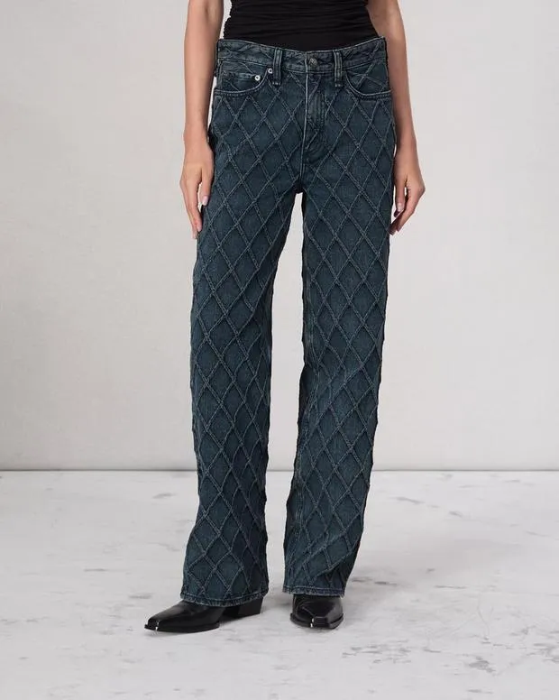 Jeans Women Rag and Bone Logan WideLeg Jean Lightweight Rigid Denim Karina Quilted
