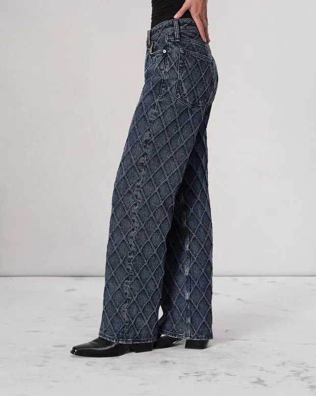 Jeans Women Rag and Bone Logan WideLeg Jean Lightweight Rigid Denim Karina Quilted