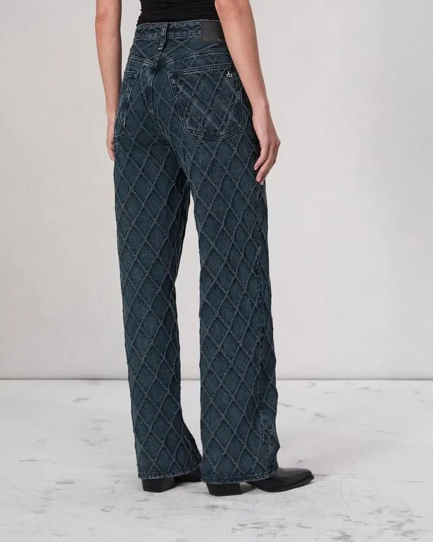 Jeans Women Rag and Bone Logan WideLeg Jean Lightweight Rigid Denim Karina Quilted