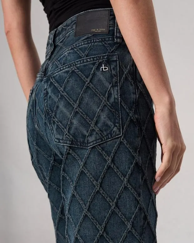Jeans Women Rag and Bone Logan WideLeg Jean Lightweight Rigid Denim Karina Quilted
