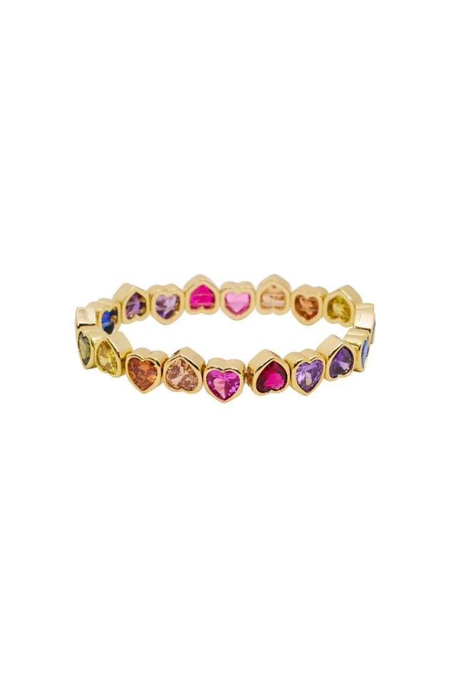 Jewelry Women LoveShackFancy Erin Wachs Large Heart Stretch Bracelet Multi