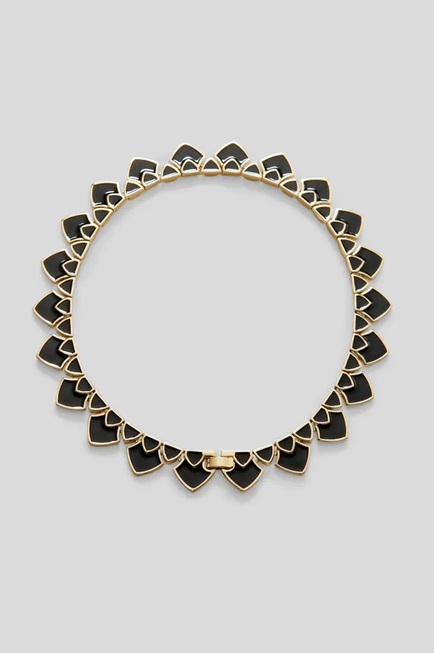 Jewelry Women Scanlan Theodore ENAMEL TRIANGLE CHOKER Black Jewelry Women Scanlan Theodore ENAMEL TRIANGLE CHOKER Black