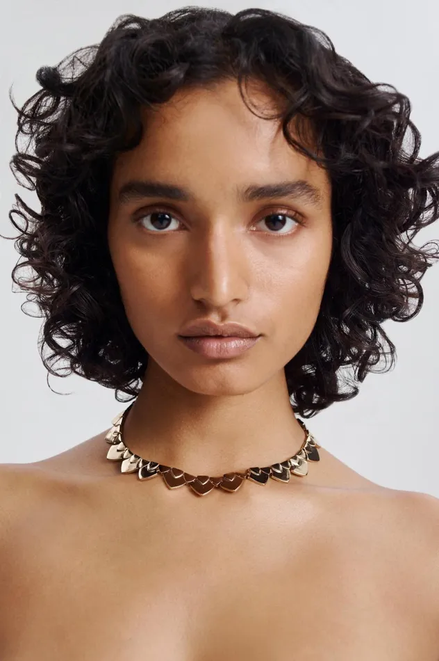 Jewelry Women Scanlan Theodore TRIANGLE CHOKER Lightgold