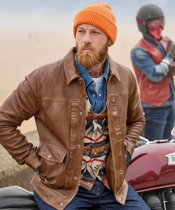 Joe Browns Coats and Jackets Men Brown Trucker Leather Jacket Brown Joe Browns Coats and Jackets Men Brown Trucker Leather Jacket Brown