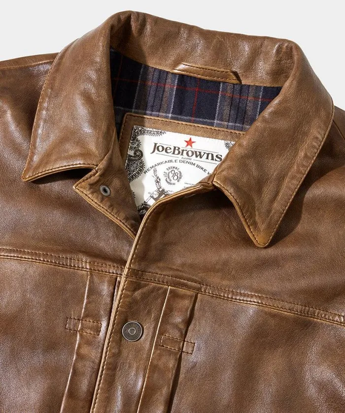 Joe Browns Coats and Jackets Men Brown Trucker Leather Jacket Brown Joe Browns Coats and Jackets Men Brown Trucker Leather Jacket Brown