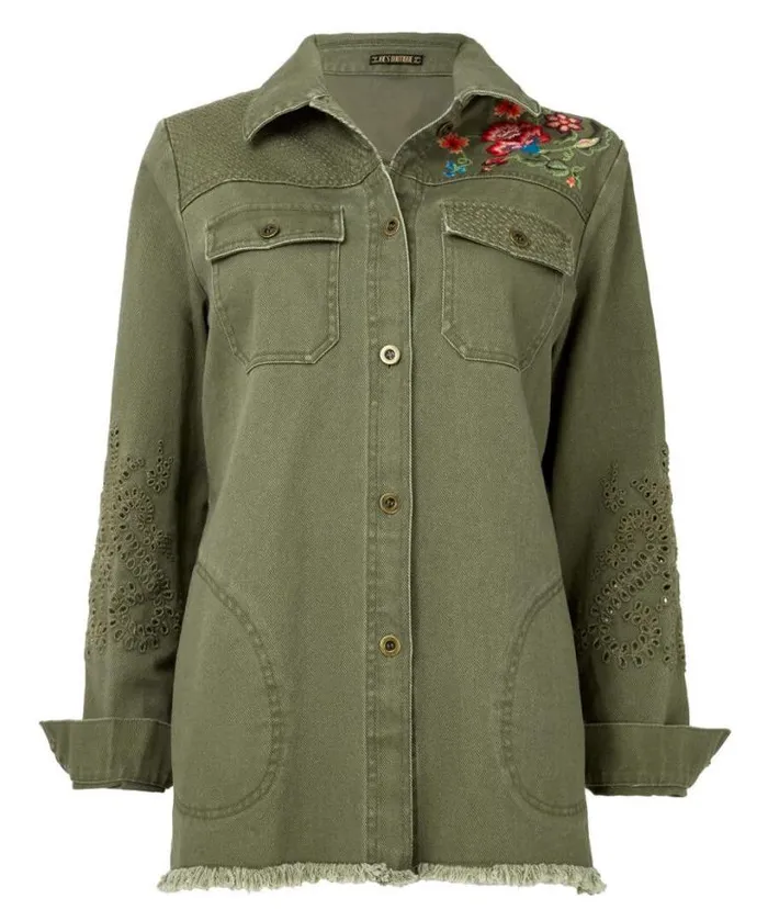 Joe Browns Coats and Jackets Women Summer Dream Embroidered Boutique Shacket Khaki Joe Browns Coats and Jackets Women Summer Dream Embroidered Boutique Shacket Khaki