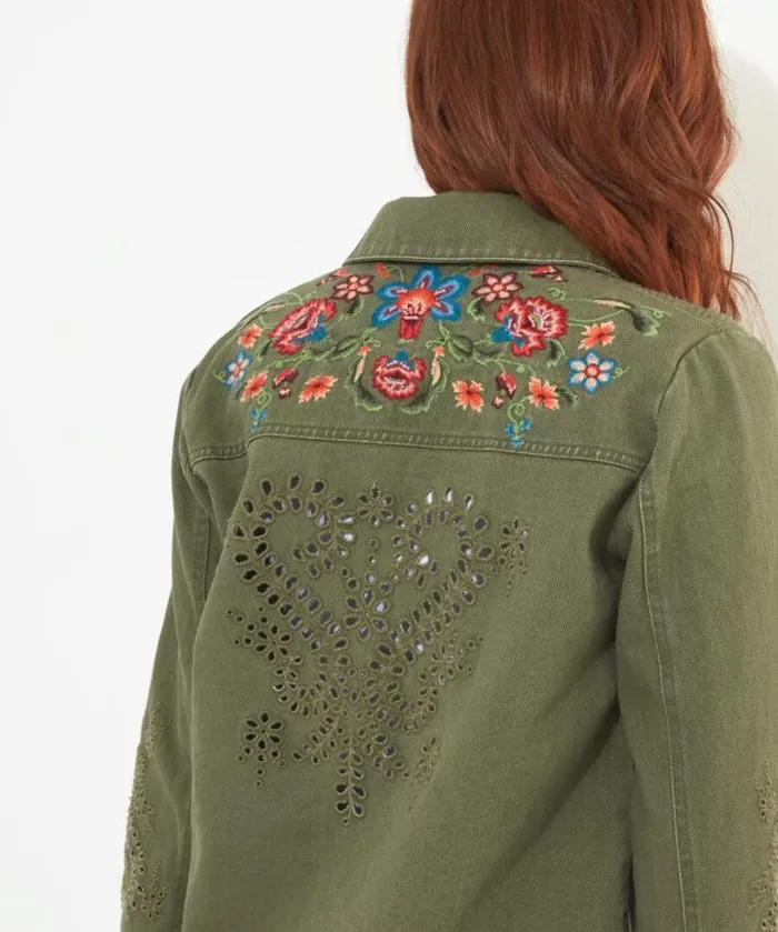 Joe Browns Coats and Jackets Women Summer Dream Embroidered Boutique Shacket Khaki Joe Browns Coats and Jackets Women Summer Dream Embroidered Boutique Shacket Khaki