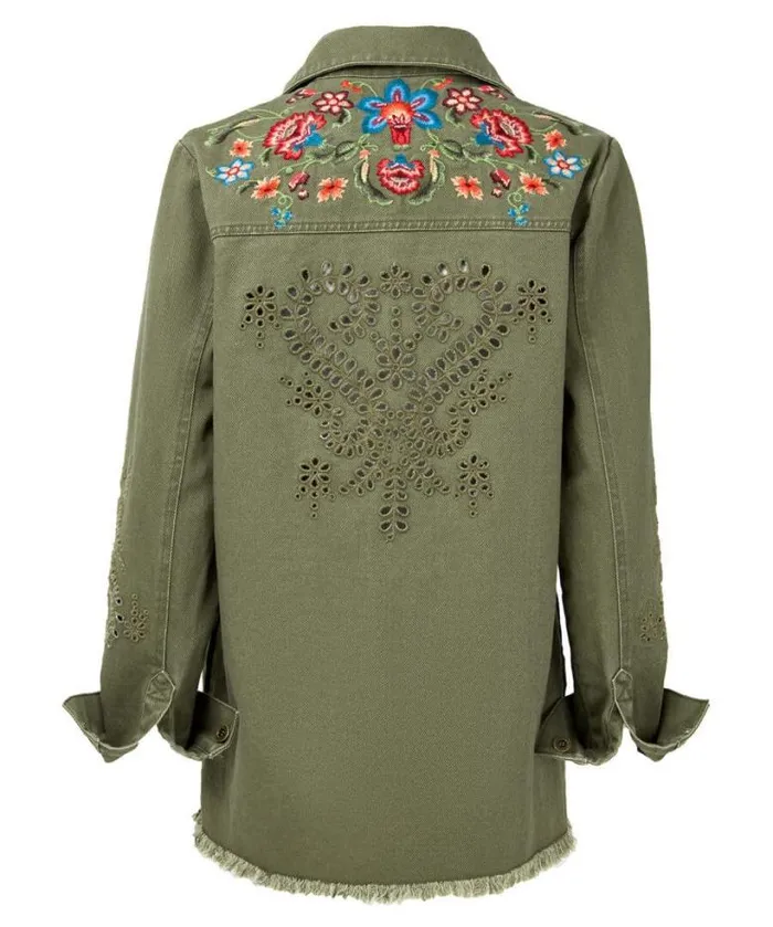 Joe Browns Coats and Jackets Women Summer Dream Embroidered Boutique Shacket Khaki Joe Browns Coats and Jackets Women Summer Dream Embroidered Boutique Shacket Khaki
