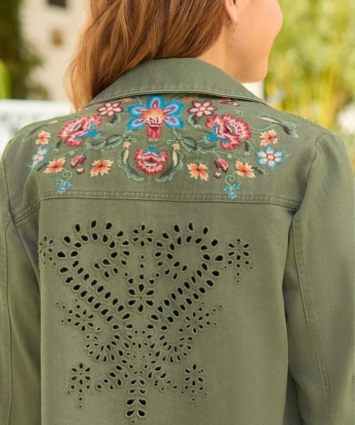 Joe Browns Coats and Jackets Women Summer Dream Embroidered Boutique Shacket Khaki Joe Browns Coats and Jackets Women Summer Dream Embroidered Boutique Shacket Khaki