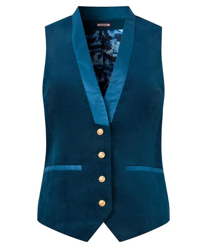 Joe Browns Coats and Jackets Women Ultimate Teal Velvet Waistcoat Teal Joe Browns Coats and Jackets Women Ultimate Teal Velvet Waistcoat Teal
