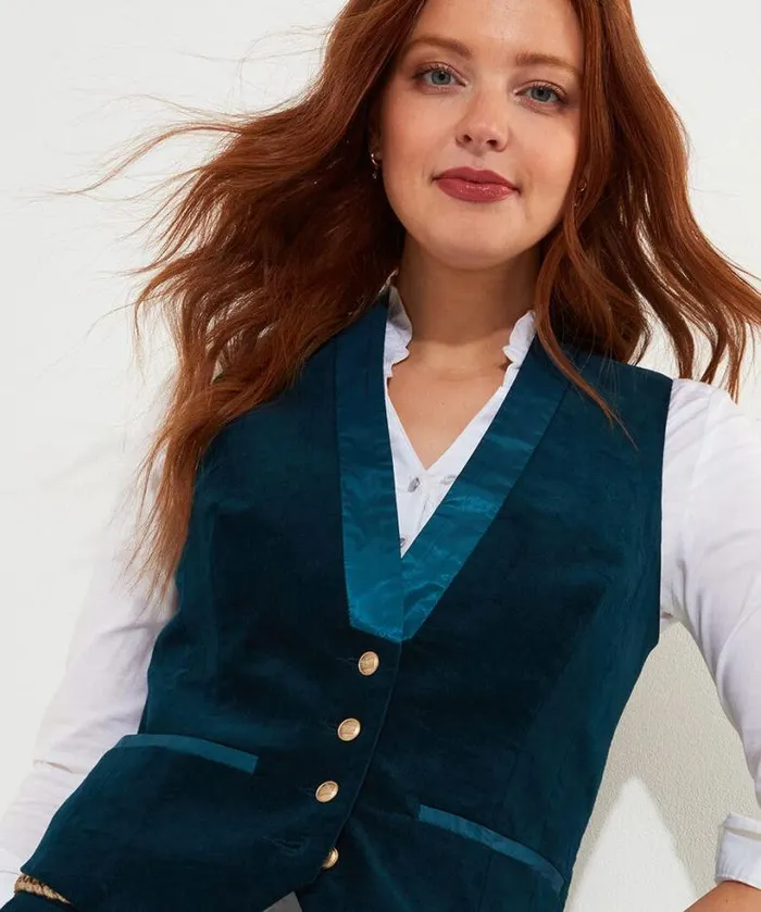 Joe Browns Coats and Jackets Women Ultimate Teal Velvet Waistcoat Teal Joe Browns Coats and Jackets Women Ultimate Teal Velvet Waistcoat Teal