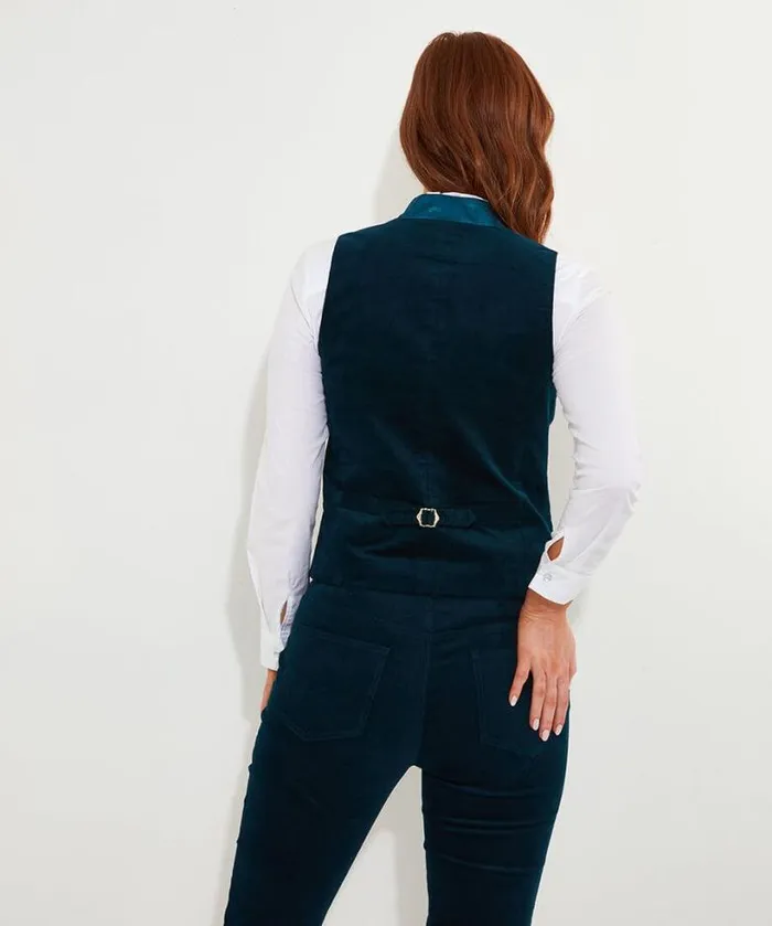 Joe Browns Coats and Jackets Women Ultimate Teal Velvet Waistcoat Teal Joe Browns Coats and Jackets Women Ultimate Teal Velvet Waistcoat Teal