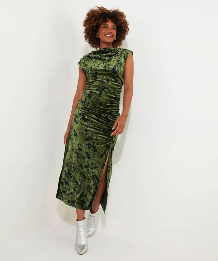 Joe Browns Dresses Women Daria Velour Dress Green