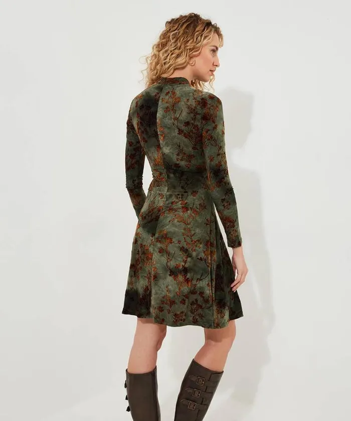 Joe Browns Dresses Women Jemima Flocked Jersey Dress Green Joe Browns Dresses Women Jemima Flocked Jersey Dress Green