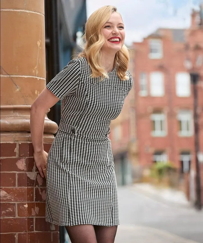 Joe Browns Dresses Women Lulu Dogstooth Stretch Jacquard Dress Black Joe Browns Dresses Women Lulu Dogstooth Stretch Jacquard Dress Black