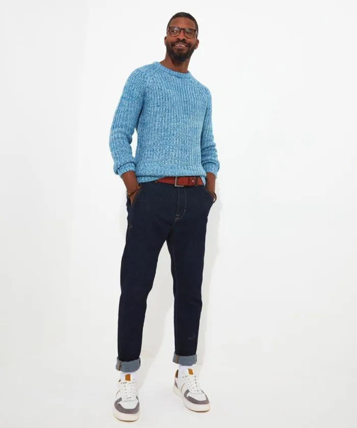 Joe Browns Knitwear Men Super Soft Blue Shore Crew Blue Joe Browns Knitwear Men Super Soft Blue Shore Crew Blue