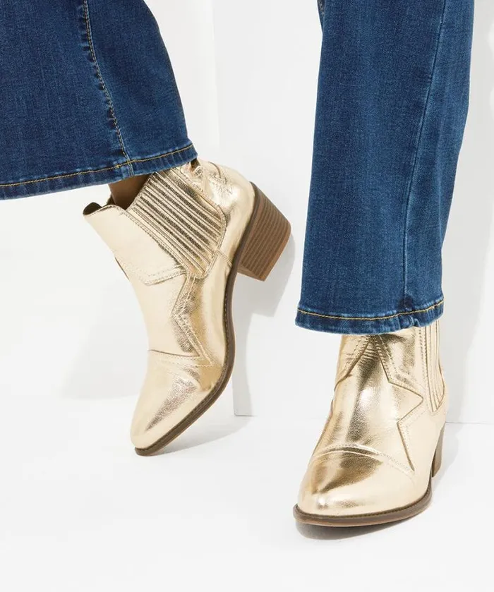 Joe Browns Shoes Sandals and Boots Women Night Star Western Boots Gold Joe Browns Shoes Sandals and Boots Women Night Star Western Boots Gold
