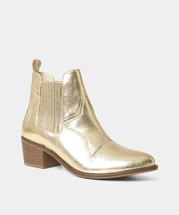 Joe Browns Shoes Sandals and Boots Women Night Star Western Boots Gold Joe Browns Shoes Sandals and Boots Women Night Star Western Boots Gold