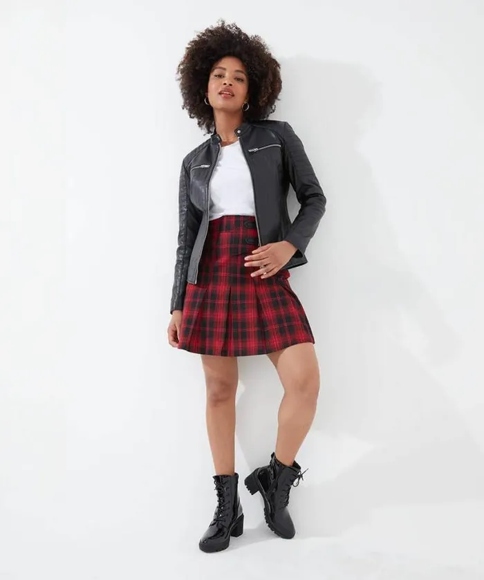 Joe Browns Skirts Women Dixie Check Pleated Skirt Red