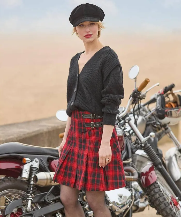 Joe Browns Skirts Women Dixie Check Pleated Skirt Red Joe Browns Skirts Women Dixie Check Pleated Skirt Red