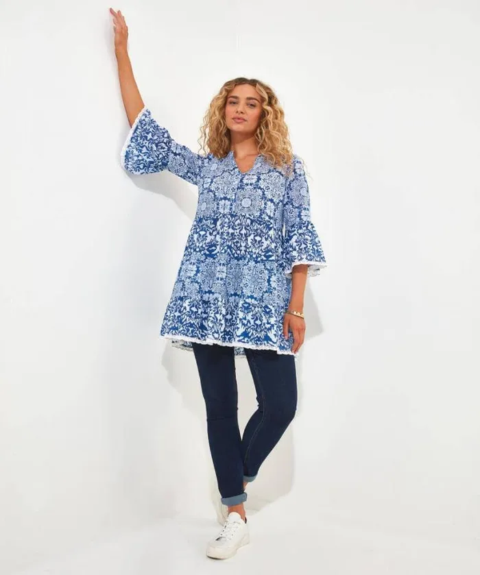 Joe Browns Tops Tunics and Blouses Women Moroccan Skies Tunic Blue