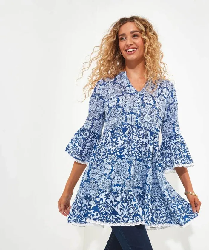 Joe Browns Tops Tunics and Blouses Women Moroccan Skies Tunic Blue Joe Browns Tops Tunics and Blouses Women Moroccan Skies Tunic Blue