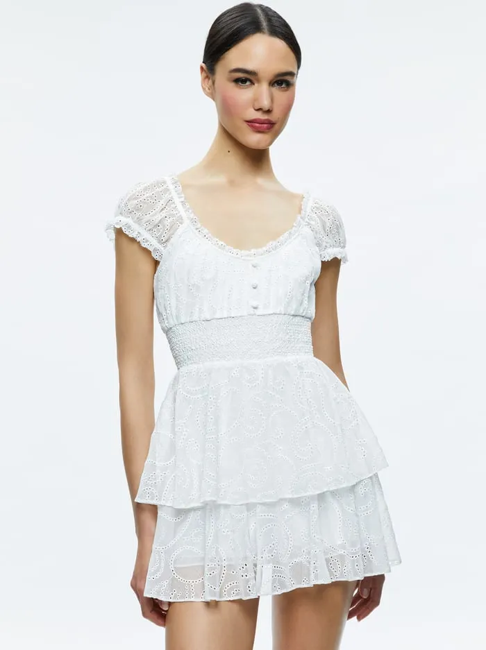 Jumpsuits Rompers Women Alice Olivia Gracie Ruffle Romper Off White