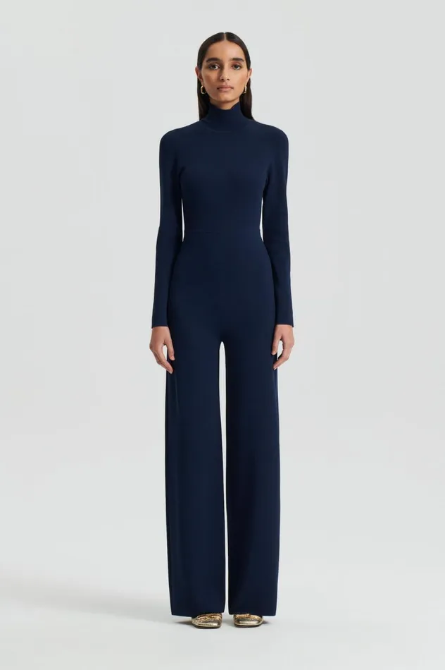 Jumpsuits Women Scanlan Theodore MICRO CREPE JUMPSUIT Navy