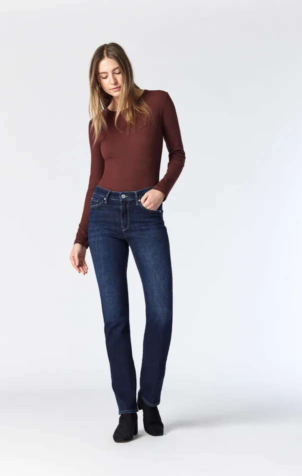 Kendra High Rise Straight Leg In Deep Brushed Feather Blue Women Mavi Jeans Denim Kendra High Rise Straight Leg In Deep Brushed Feather Blue Women Mavi Jeans Denim