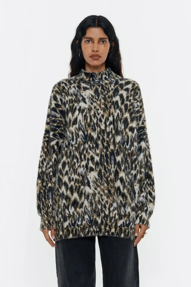 Khaki Plumancha Fur Sweater Plumancha Khaki Women Bimba Y Lola Knitwear