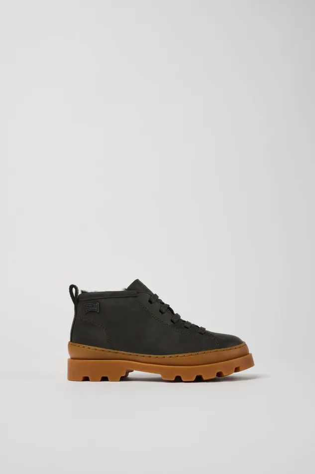 Kids Brutus Grey Nubuck Ankle Boots For Kids Camper Boots Kids Brutus Grey Nubuck Ankle Boots For Kids Camper Boots