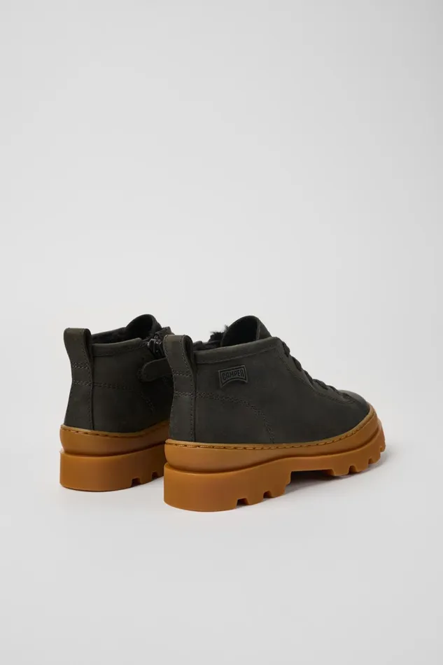 Kids Brutus Grey Nubuck Ankle Boots For Kids Camper Boots Kids Brutus Grey Nubuck Ankle Boots For Kids Camper Boots