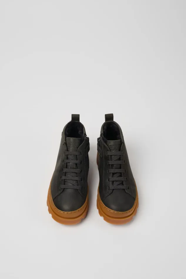 Kids Brutus Grey Nubuck Ankle Boots For Kids Camper Boots Kids Brutus Grey Nubuck Ankle Boots For Kids Camper Boots