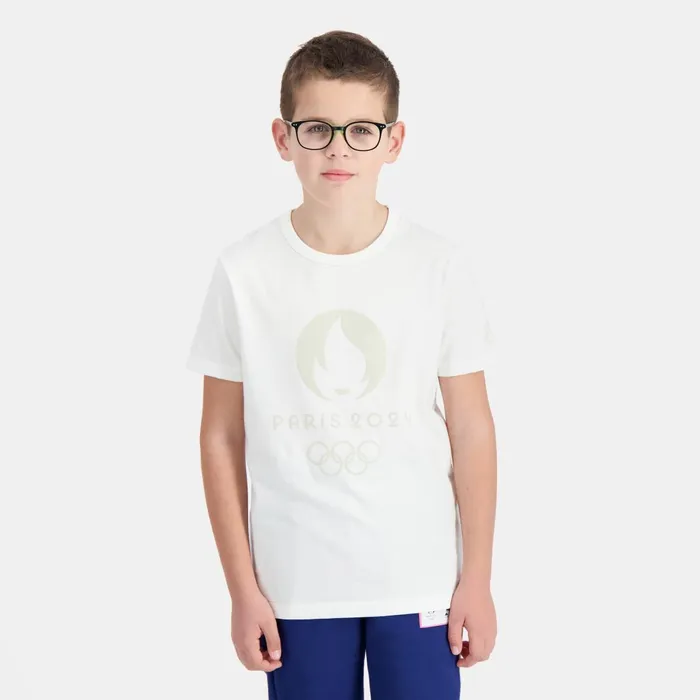 Kids Le Coq Sportif Tshirts Paris 2024 TShirt Kids Marshmallow