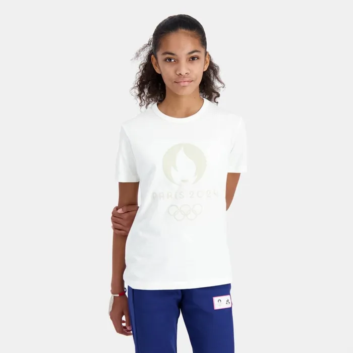 Kids Le Coq Sportif Tshirts Paris 2024 TShirt Kids Marshmallow