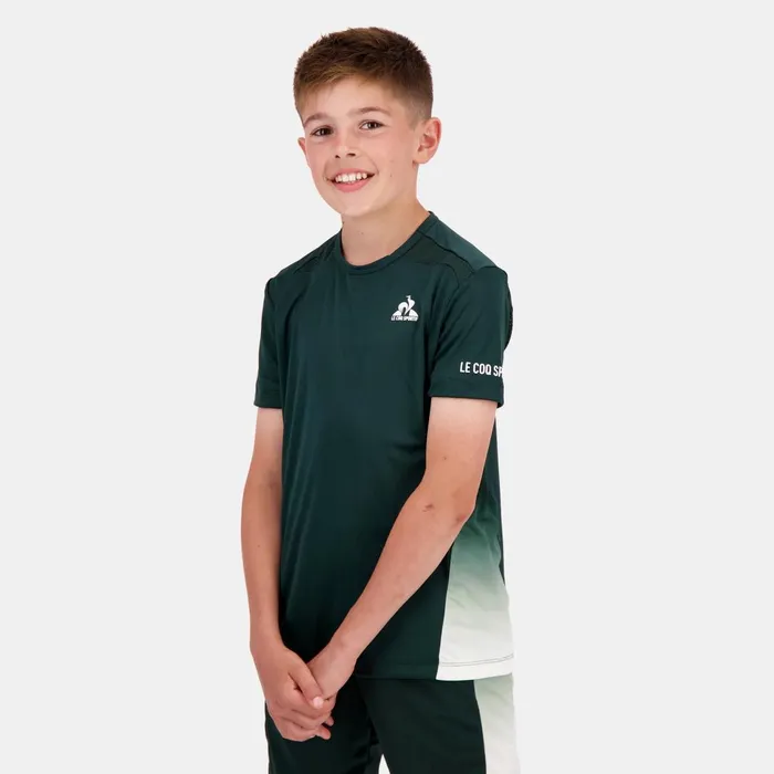 Kids Le Coq Sportif Tshirts Performance Tennis TShirt Kids Scarab