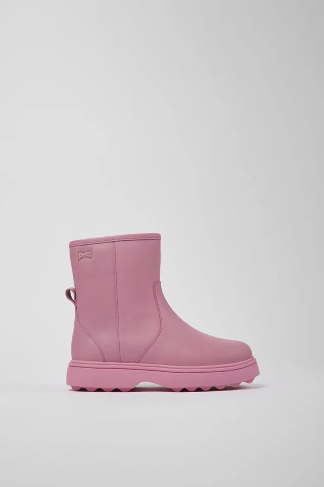 Kids Norte Pink Leather Ankle Boots For Kids Camper Boots Kids Norte Pink Leather Ankle Boots For Kids Camper Boots