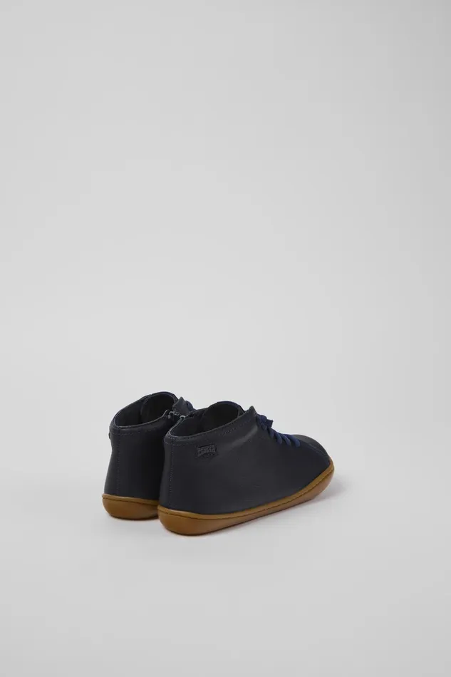 Kids Peu Blue Leather Ankle Boots For Kids Camper Boots Kids Peu Blue Leather Ankle Boots For Kids Camper Boots