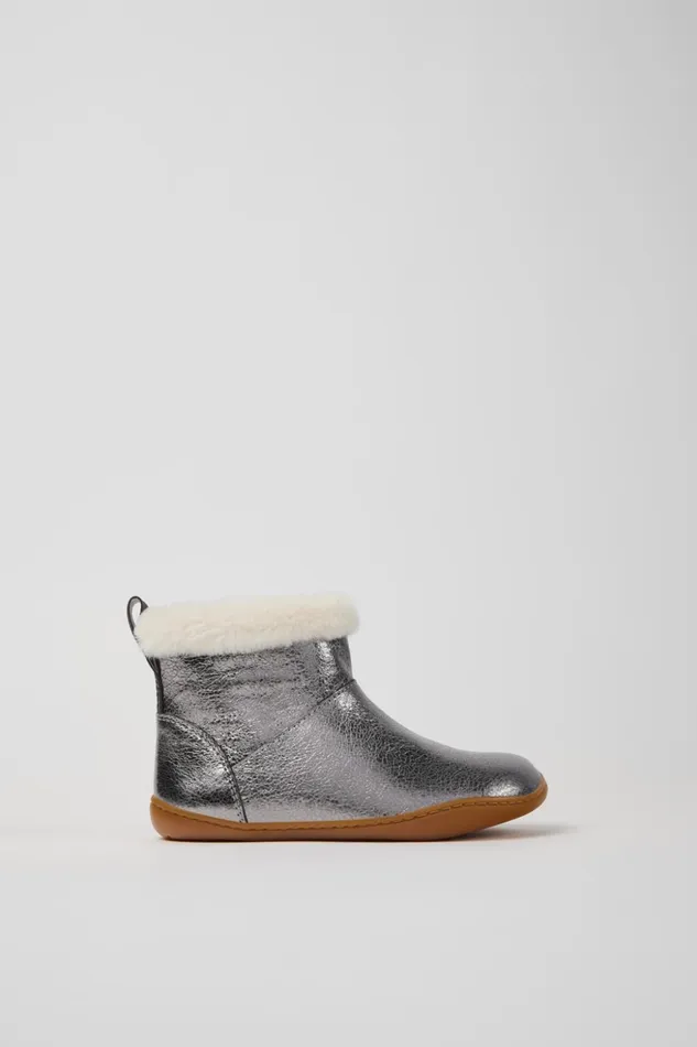 Kids Peu Gray Leather Boots For Kids Camper Boots Kids Peu Gray Leather Boots For Kids Camper Boots