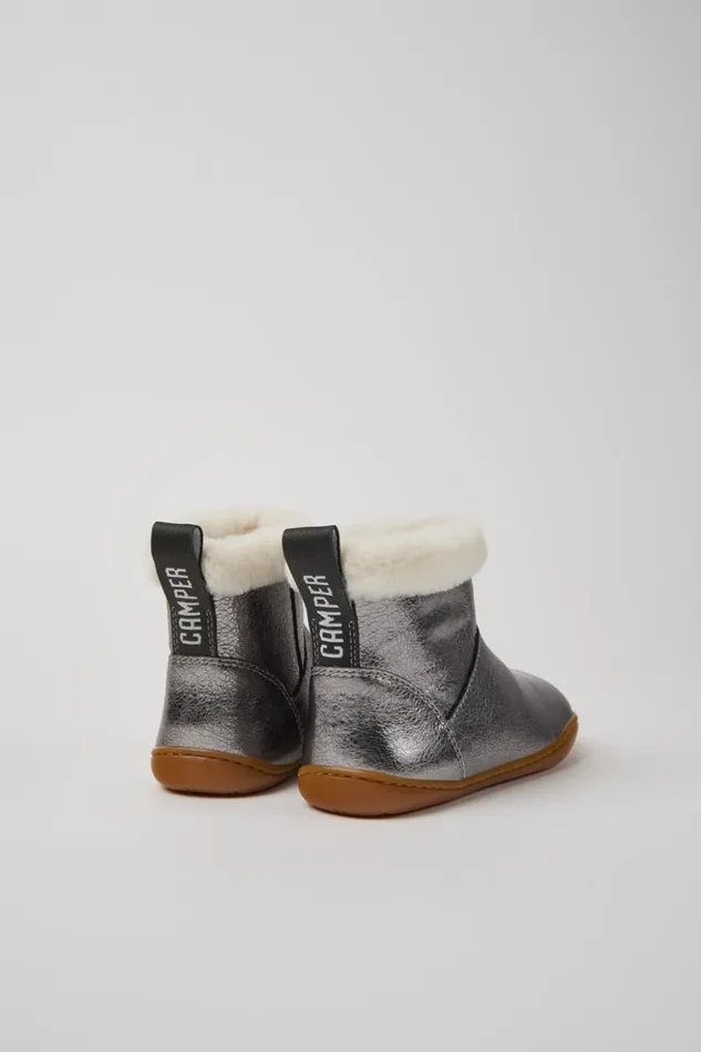 Kids Peu Gray Leather Boots For Kids Camper Boots Kids Peu Gray Leather Boots For Kids Camper Boots