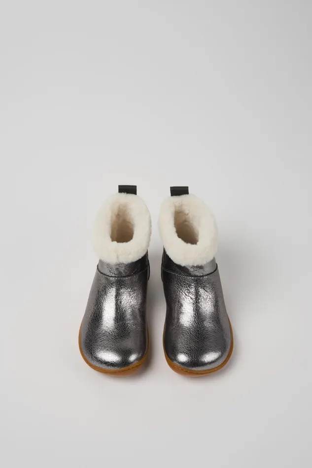 Kids Peu Gray Leather Boots For Kids Camper Boots Kids Peu Gray Leather Boots For Kids Camper Boots