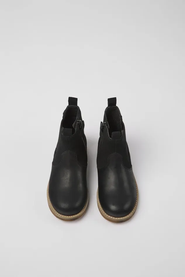 Kids Savina Black Nubuck And Leather Ankle Boots For Kids Camper Boots Kids Savina Black Nubuck And Leather Ankle Boots For Kids Camper Boots